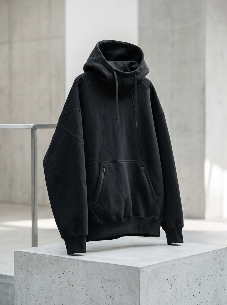 Heavyweight 420GSM High-Neck Architectural Hoodie